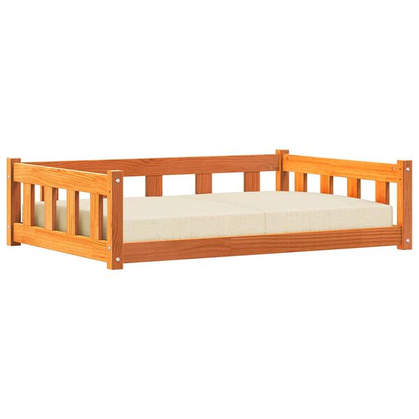 vidaXL Cama para perro con almacenamiento Marr&oacute;n cera 100 x 70 x 28 cm