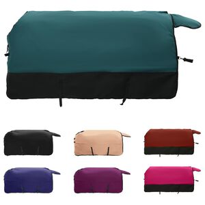 vidaXL Manta para Caballo Verde Oscuro y Negro 145 cm Poli&eacute;ster