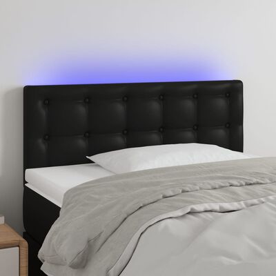 vidaXL Cabecero con luces LED cuero sintético negro 80x5x78/88 cm