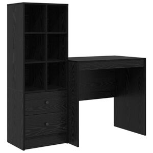 vidaXL Escritorio Roble Negro 125,5 x 50 x 127 cm 2 uds.