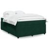 vidaXL Cama box spring con colch&oacute;n terciopelo verde oscuro 160x200 cm