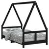 vidaXL Estructura de cama para ni&ntilde;os madera de pino negro 80x160 cm
