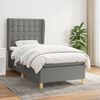 vidaXL Cama box spring con colch&oacute;n tela gris oscuro 90x190 cm