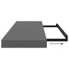 vidaXL Estante flotante de pared MDF gris brillo 80x23,5x3,8 cm