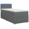 vidaXL Cama con Base Tapizada, Colch&oacute;n y Luz LED Gris oscuro Tela