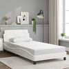 vidaXL Estructura de cama Dover cuero sint&eacute;tico blanco 100x200cm