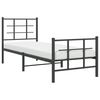 vidaXL Estructura cama sin colch&oacute;n con estribo metal negro 75x190 cm