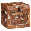 vidaXL Caja de Almacenamiento con puerta Marr&oacute;n Madera de mango maciza