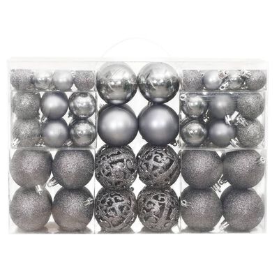 vidaXL Bolas de Navidad 100 unidades gris 3 / 4 / 6 cm