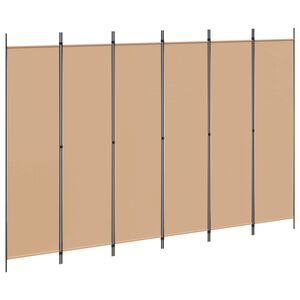 vidaXL Divisor de habitaci&oacute;n de 6 paneles Beige 300 x 200 cm Tela
