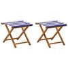 vidaXL Silla de terraza 2 pcs Madera de Eucalipto Maciza Azul y Blanco
