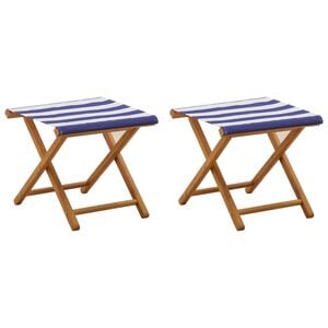 vidaXL Silla de terraza 2 pcs Madera de Eucalipto Maciza Azul y Blanco