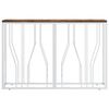 vidaXL Mesa consola acero inoxidable y madera maciza reciclada
