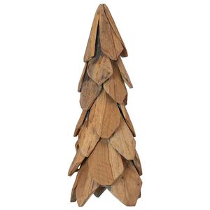 vidaXL &Aacute;rbol de Navidad con soporte Marr&oacute;n 51 cm Madera de teca maciza