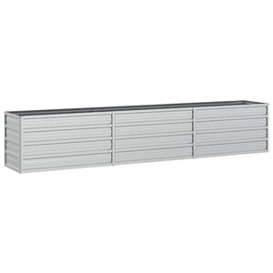 vidaXL Arriate de acero galvanizado plateado 240x40x45 cm