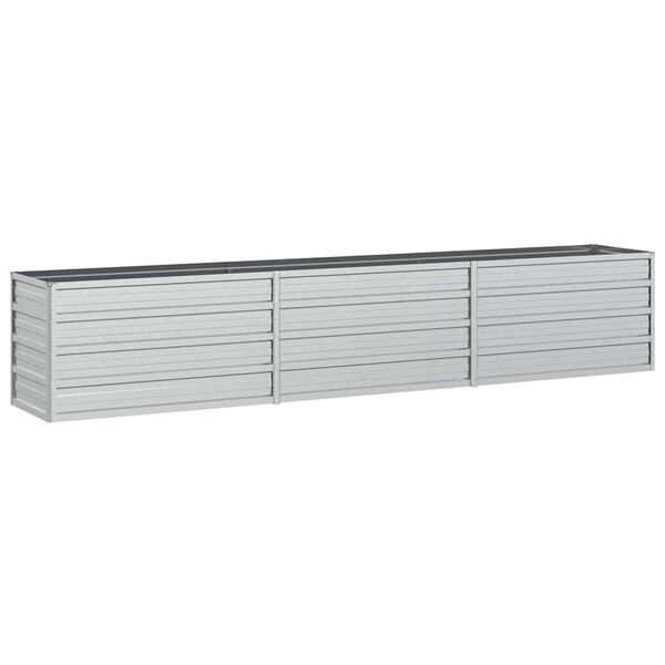 vidaXL Arriate de acero galvanizado plateado 240x40x45 cm