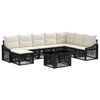 vidaXL Conjunto de sof&aacute;s de jard&iacute;n 9 uds. Negro y Blanco Crema