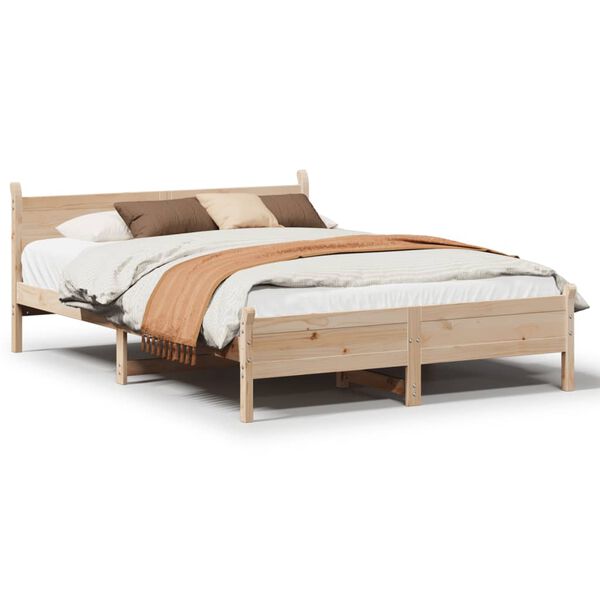 vidaXL Estructura de cama sin colch&oacute;n madera de pino maciza 120x200 cm