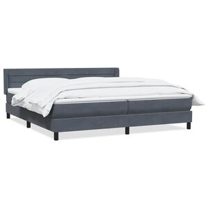 vidaXL Cama box spring con colch&oacute;n terciopelo gris oscuro 180x210 cm