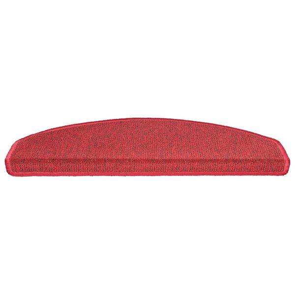 vidaXL Felpudos para escaleras 30 unidades 65x24x4 cm Rojos Semicirculares Grandes