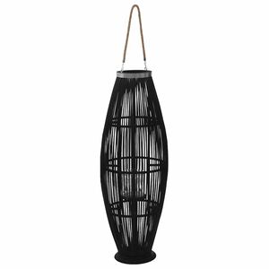 vidaXL Portavelas colgante bamb&uacute; negro 95 cm