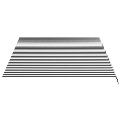 vidaXL Tela de repuesto para toldo gris antracita y blanco 4x3 m
