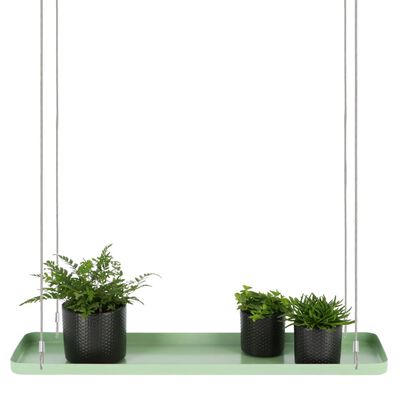 Esschert Design Bandeja colgante para plantas rectangular verde L