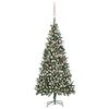 vidaXL &Aacute;rbol de Navidad helado con luces, bolas y pi&ntilde;as 210 cm