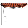vidaXL Toldo retr&aacute;ctil autom&aacute;tico con postes naranja y marr&oacute;n 6x3 m