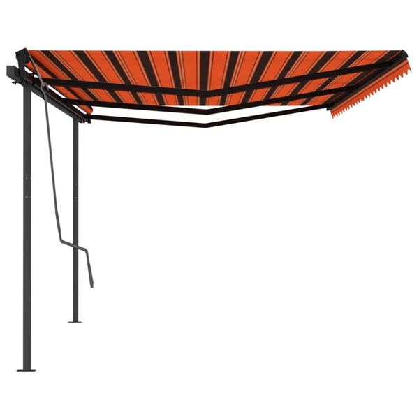 vidaXL Toldo retr&aacute;ctil autom&aacute;tico con postes naranja y marr&oacute;n 6x3 m