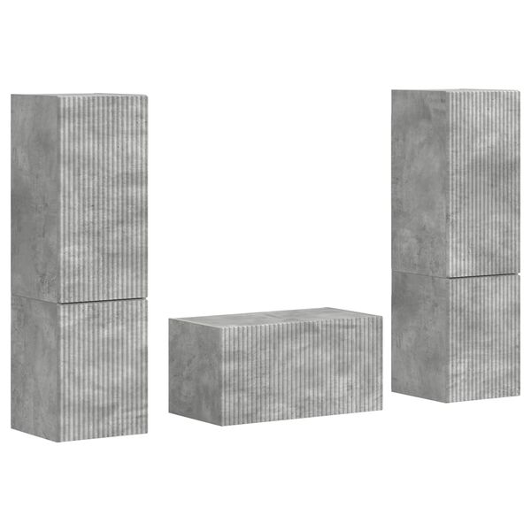 vidaXL Conjunto de mueble de TV 5 pcs Gris Concreto