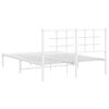 vidaXL Estructura cama sin colch&oacute;n con cabecero metal blanco 140x190cm