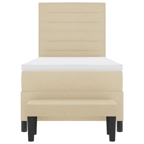 vidaXL Cama tipo Box Spring con colch&oacute;n Crema 80 x 200 cm tela