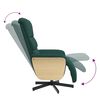vidaXL Sill&oacute;n reclinable con reposapi&eacute;s tela verde oscuro
