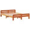 vidaXL Cama sin colch&oacute;n madera maciza de pino marr&oacute;n cera 160x200 cm