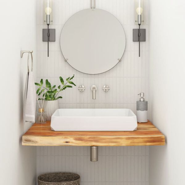 vidaXL Encimera de ba&ntilde;o rectangular madera maciza acacia 70x60x2,5 cm