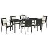 vidaXL Conjunto de Comedor de Jard&iacute;n 7 pcs Negro rat&aacute;n sint&eacute;tico