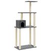 vidaXL Rascador para gatos con postes de sisal gris oscuro 147 cm