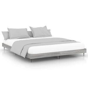 vidaXL Estructura de cama madera de ingenier&iacute;a gris Sonoma 200x200 cm