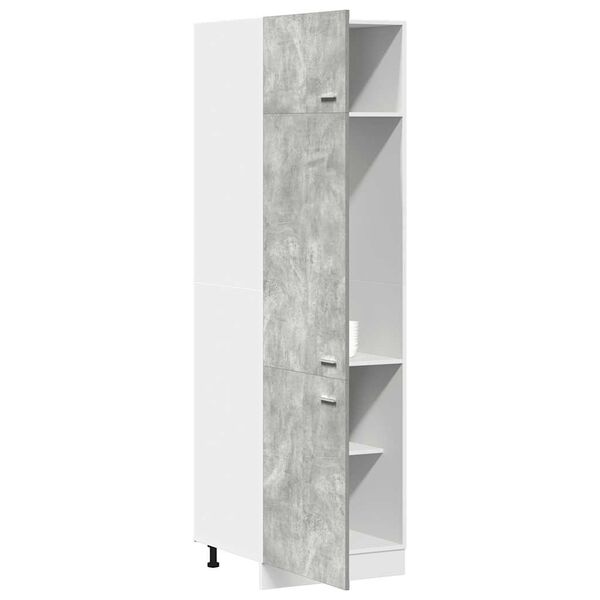 vidaXL Armario frigorífico "Lyon" de, gris hormigón, 60 x 57 x 207 cm, madera contrachapada