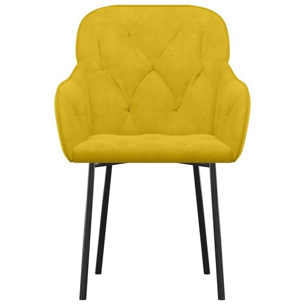 vidaXL Sillas de comedor 2 unidades terciopelo amarillo