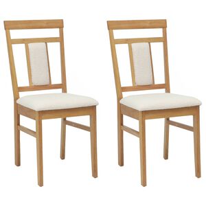 vidaXL Silla de comedor 2 uds. Madera de Caucho S&oacute;lido Natural y claro