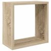 vidaXL Estantes cubo de pared 2 uds blanco y roble Sonoma 30x15x30 cm