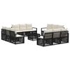 vidaXL Conjunto de sof&aacute;s de jard&iacute;n 13 uds. Negro rat&aacute;n sint&eacute;tico
