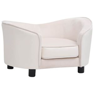 vidaXL Sof&aacute; para perros felpa y cuero sint&eacute;tico crema 69x49x40 cm