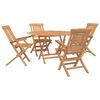 vidaXL Conjunto de Jard&iacute;n 5 uds. Marr&oacute;n Madera de teca maciza
