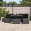 vidaXL Conjunto de sofá de jardín 7 pcs Negro Poliratán