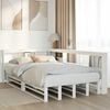 vidaXL Cama con estanter&iacute;a sin colch&oacute;n madera maciza blanca 120x190 cm
