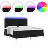 vidaXL Cama Box Spring LED con colch&oacute;n Negro 200 x 200 cm tela