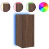 vidaXL Mueble de TV de pared con luces LED roble marr&oacute;n 30,5x35x70 cm